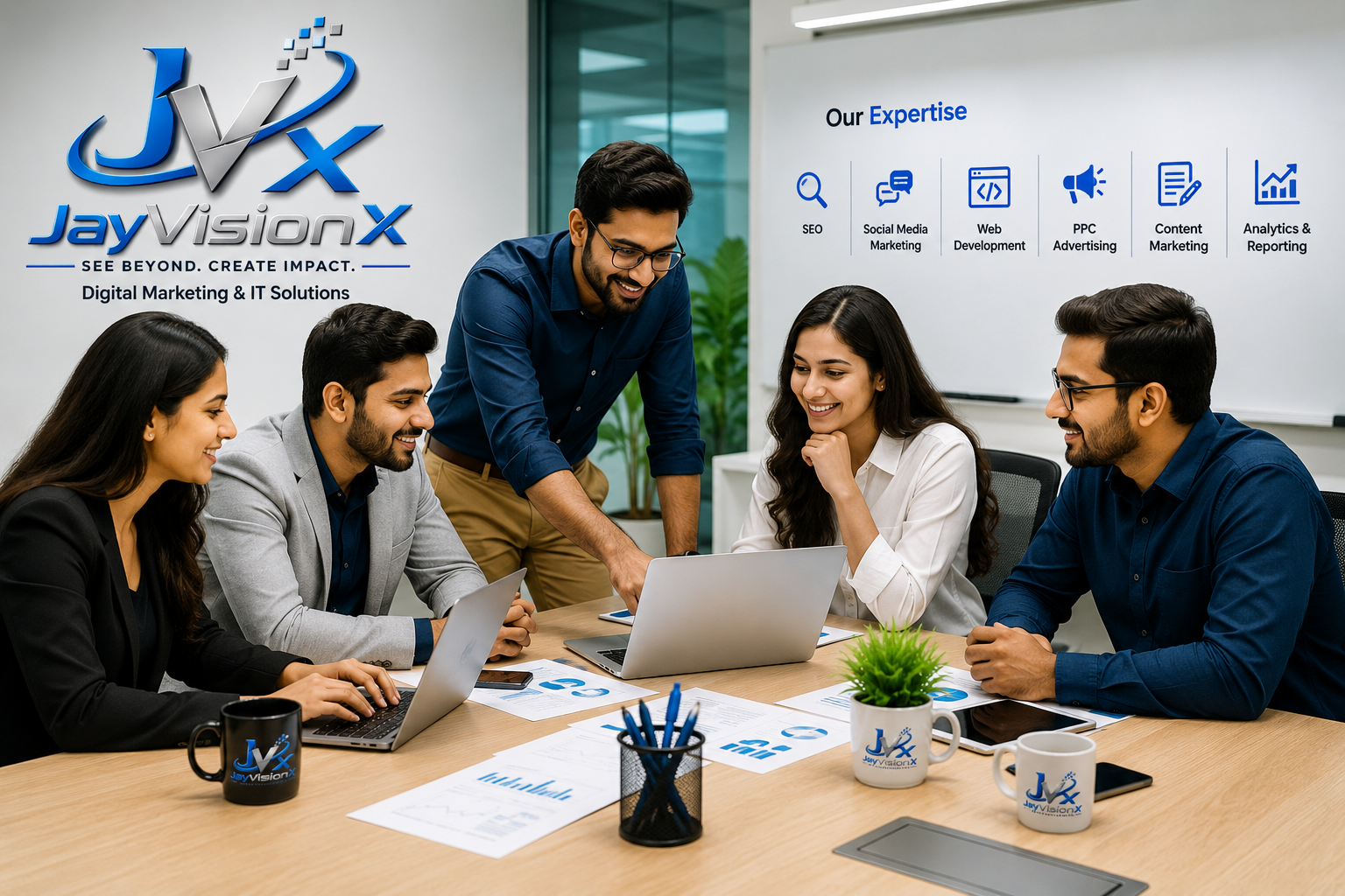 JayVisionX team — digital marketing and website development agency in Delhi NCR